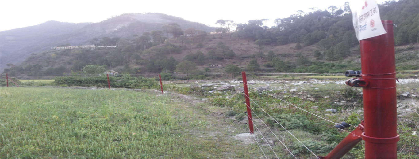 solar fence protecting the produce in the fields ,Uttarkhashi,Uttrakhand, Uttarakhand